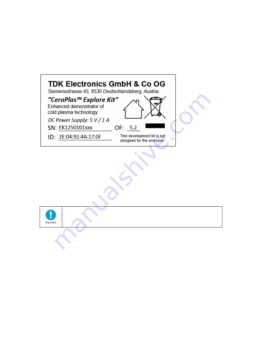 TDK CeraPlas EK1250101 Series Operating Manual Download Page 16