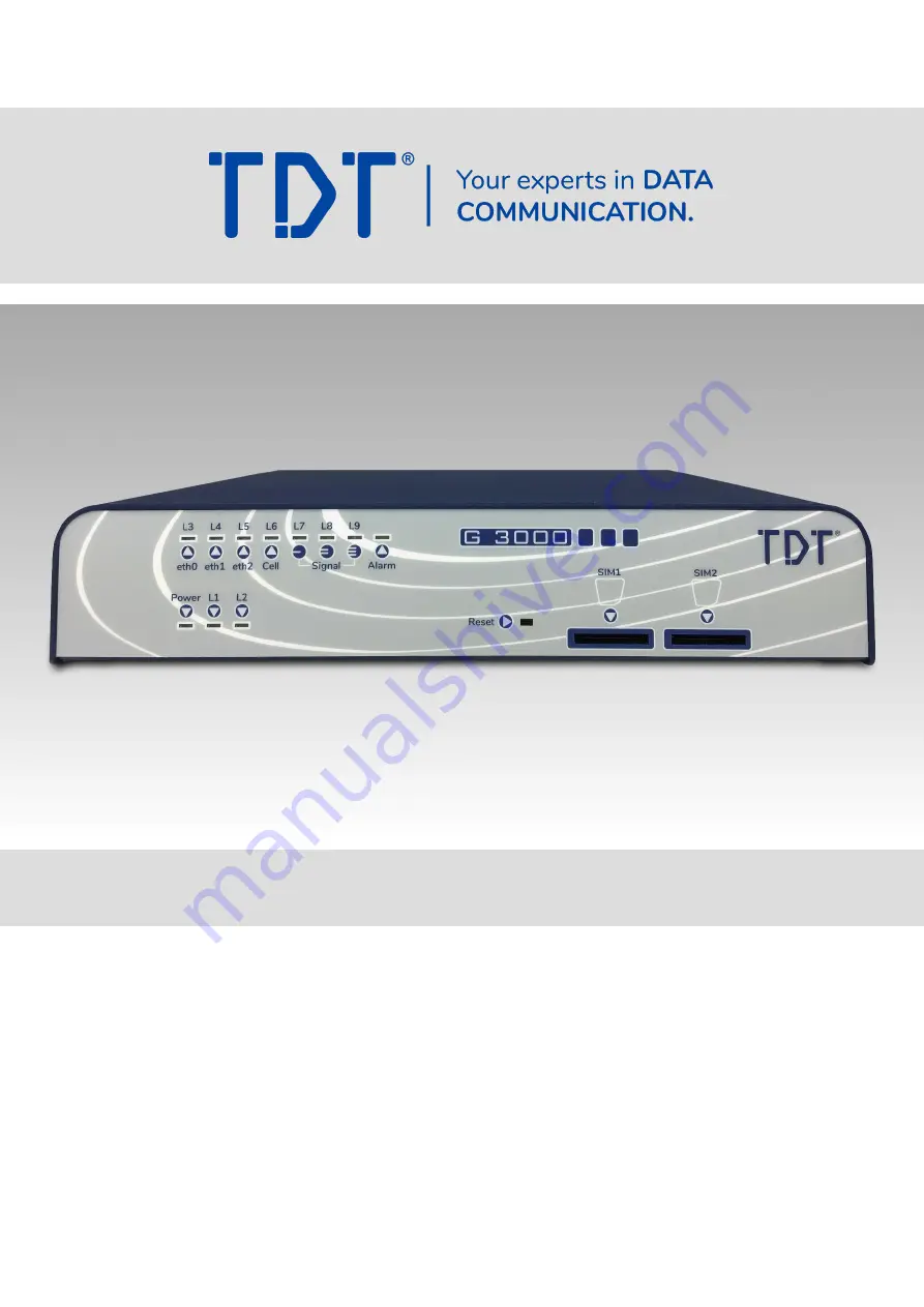 TDT G3000 Series Скачать руководство пользователя страница 1