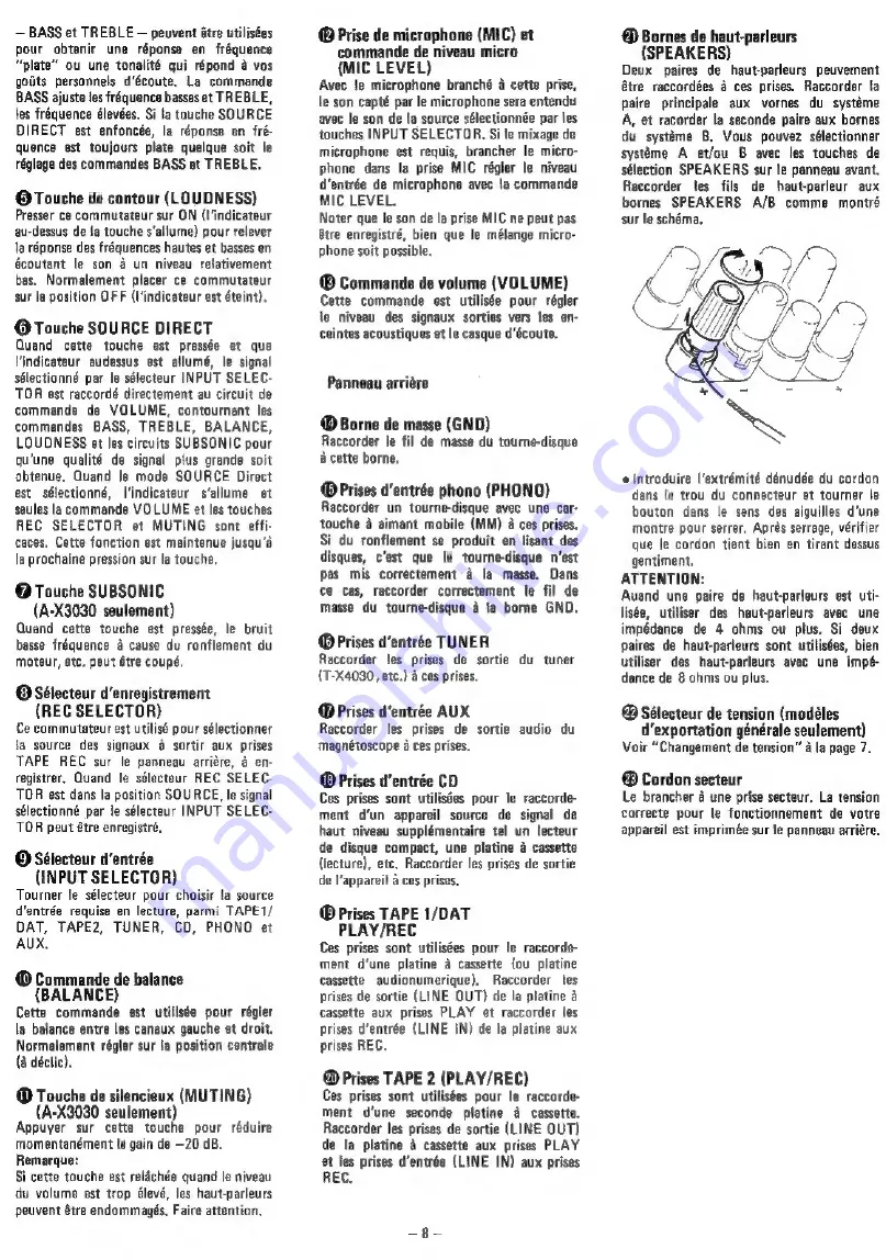 Teac A-X3030 Owner'S Manual Download Page 8