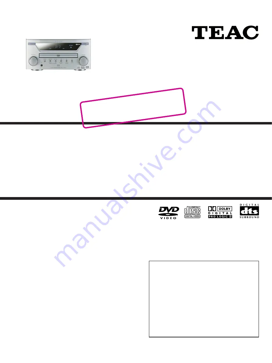 Teac DR-L700 Service Manual Download Page 1