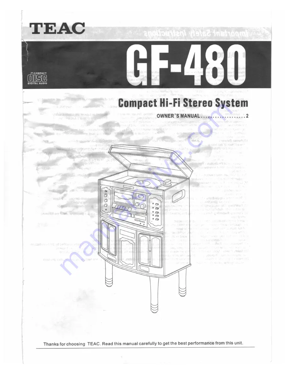 Teac GF-480 Owner'S Manual Download Page 1