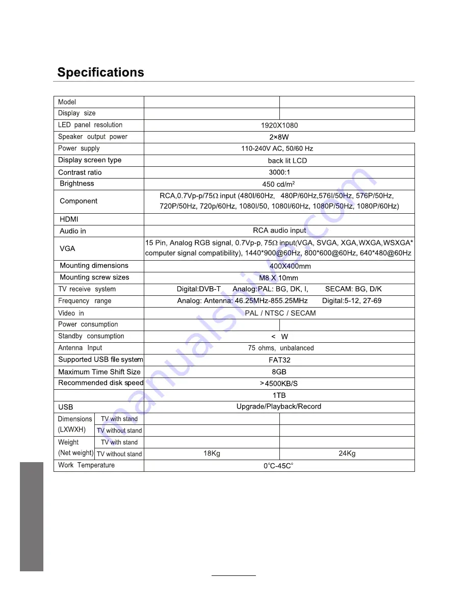 Teac LCD3282FHD Скачать руководство пользователя страница 39