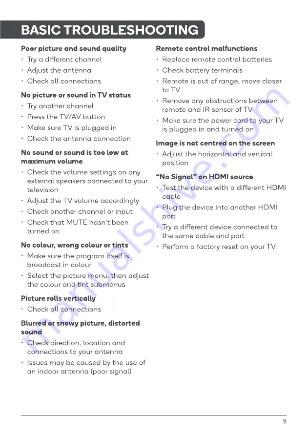 Teac LE32E120 Quick Start Manual Download Page 11