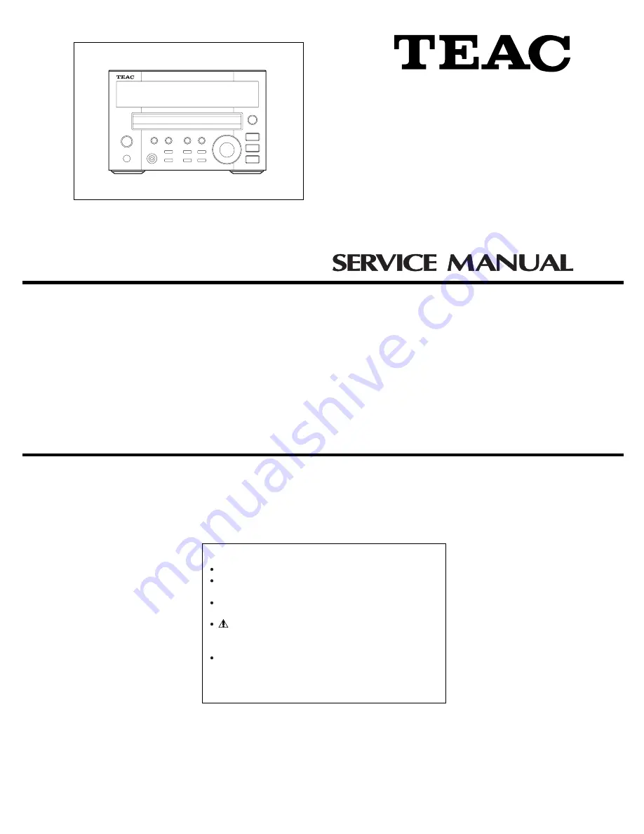 Teac MC-D85 Service Manual Download Page 1