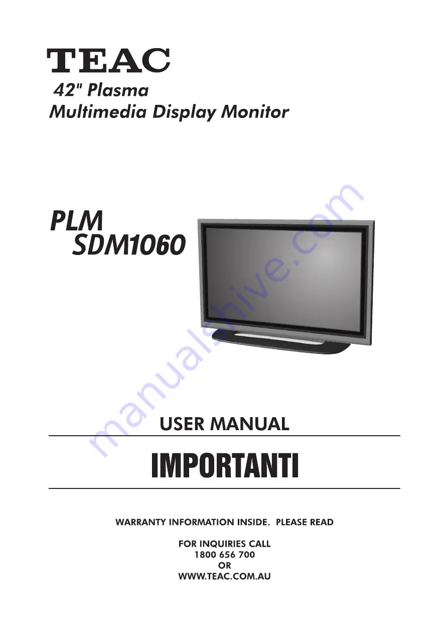 Teac PLMSDM1060 User Manual Download Page 1