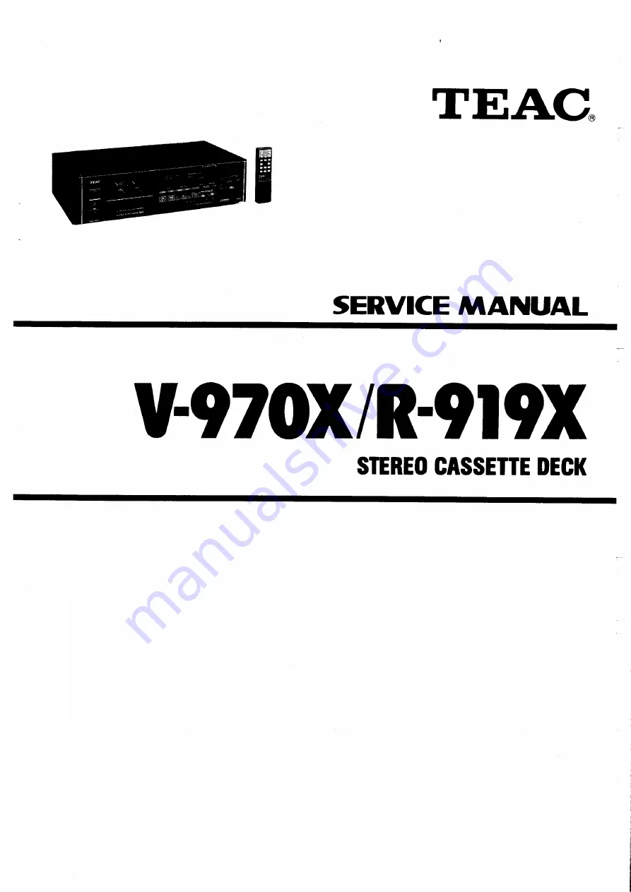 Teac R-919X Service Manual Download Page 1