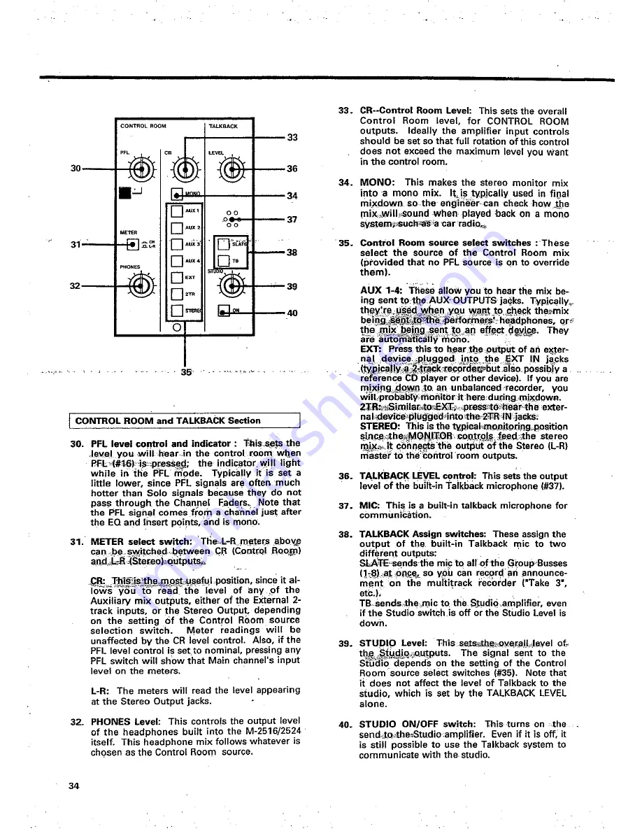 Teac Tascam M-2516 Owner'S Manual Download Page 34