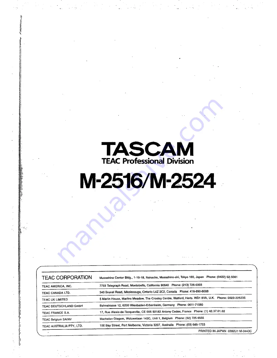 Teac Tascam M-2516 Owner'S Manual Download Page 48