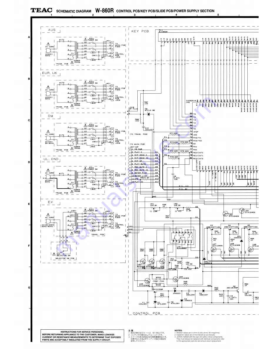 Teac W-860R Service Manual Download Page 19