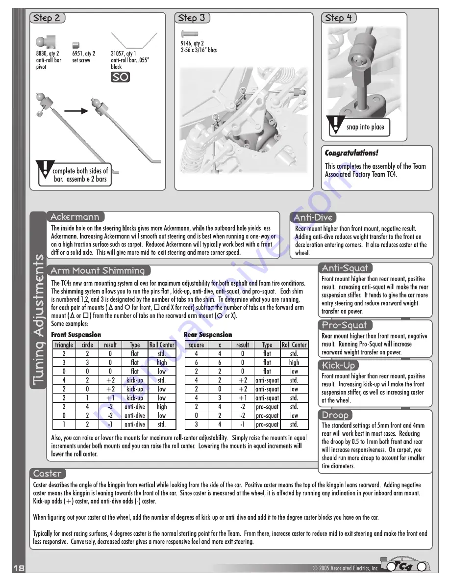 Team Assocciated Factory Team TC4 Скачать руководство пользователя страница 17