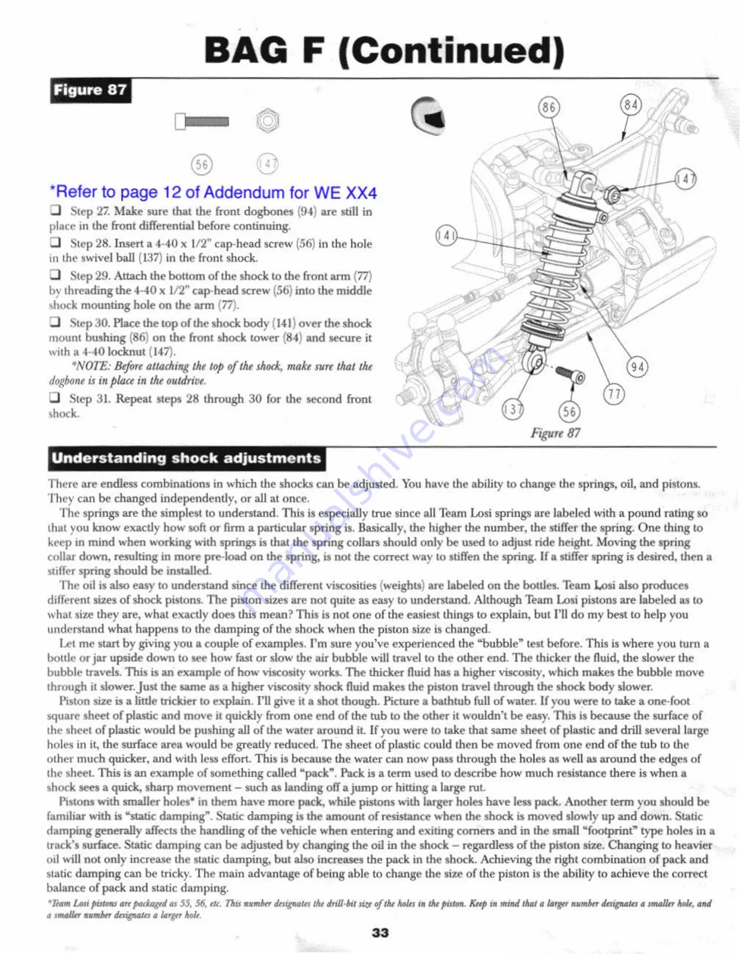 Team Losi XX4 Owner'S Manual Download Page 36