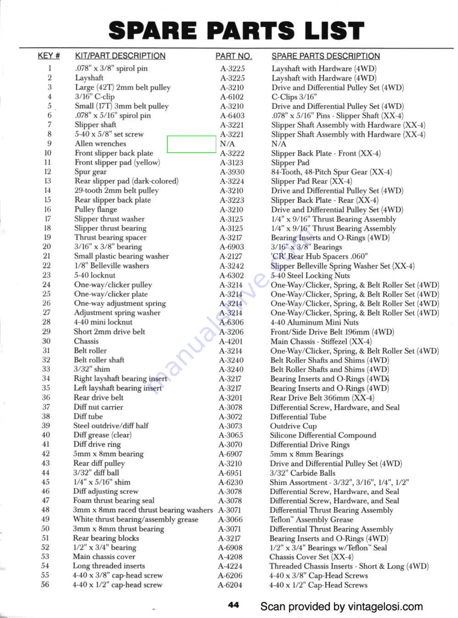 Team Losi XX4 Owner'S Manual Download Page 47