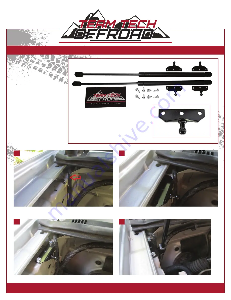 Team Tech Offroad TACOMA HOOD STRUT Kit Installation Download Page 1