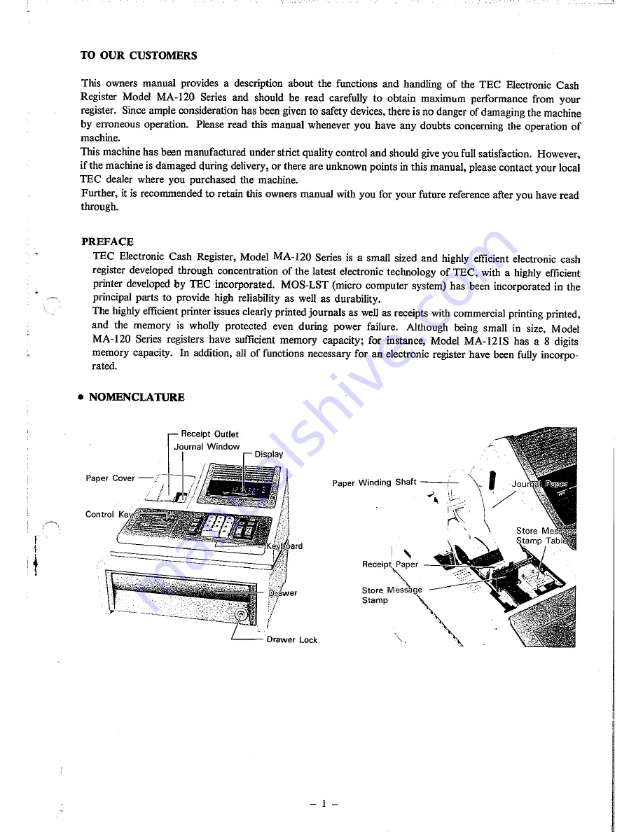 TEC MA-120 Series Operating Instructions Manual Download Page 3