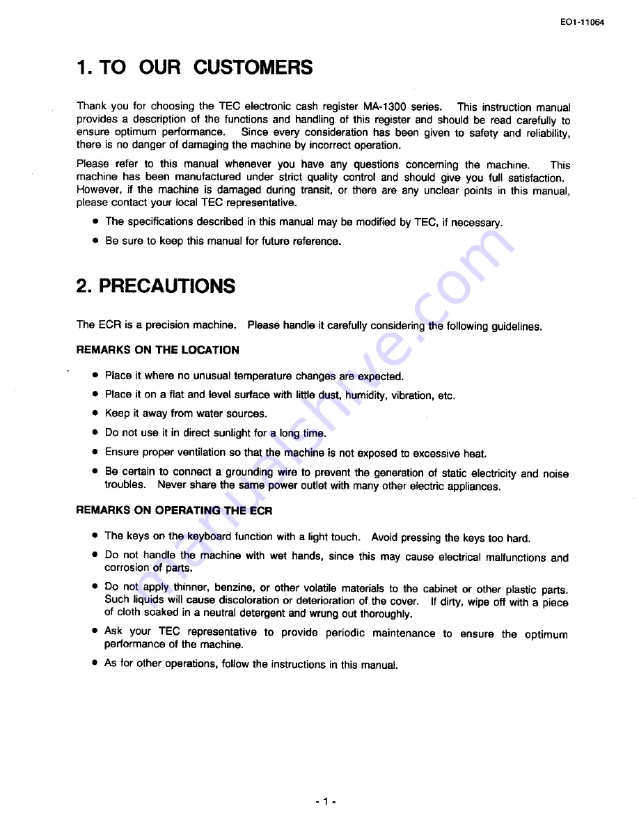 TEC TEC MA-1300 Owner'S Manual Download Page 5