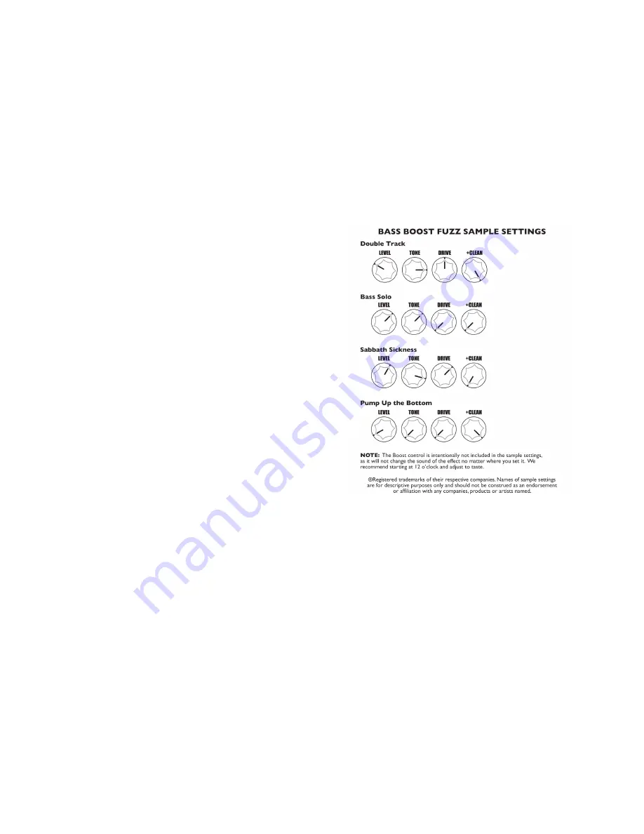 Tech 21 BOOST BASS FUZZ Owner'S Manual Download Page 3