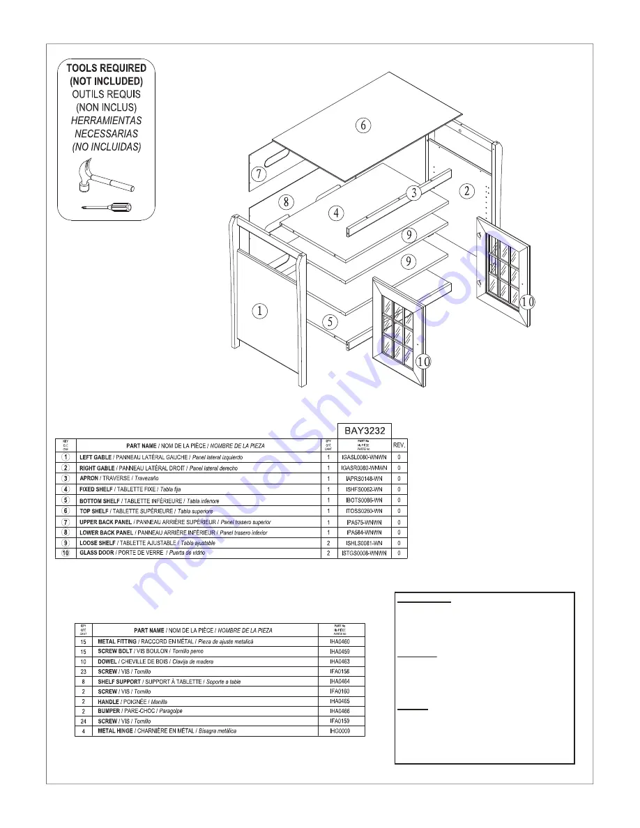 Tech Craft BAY3232 Assembly Instruction Manual Download Page 2