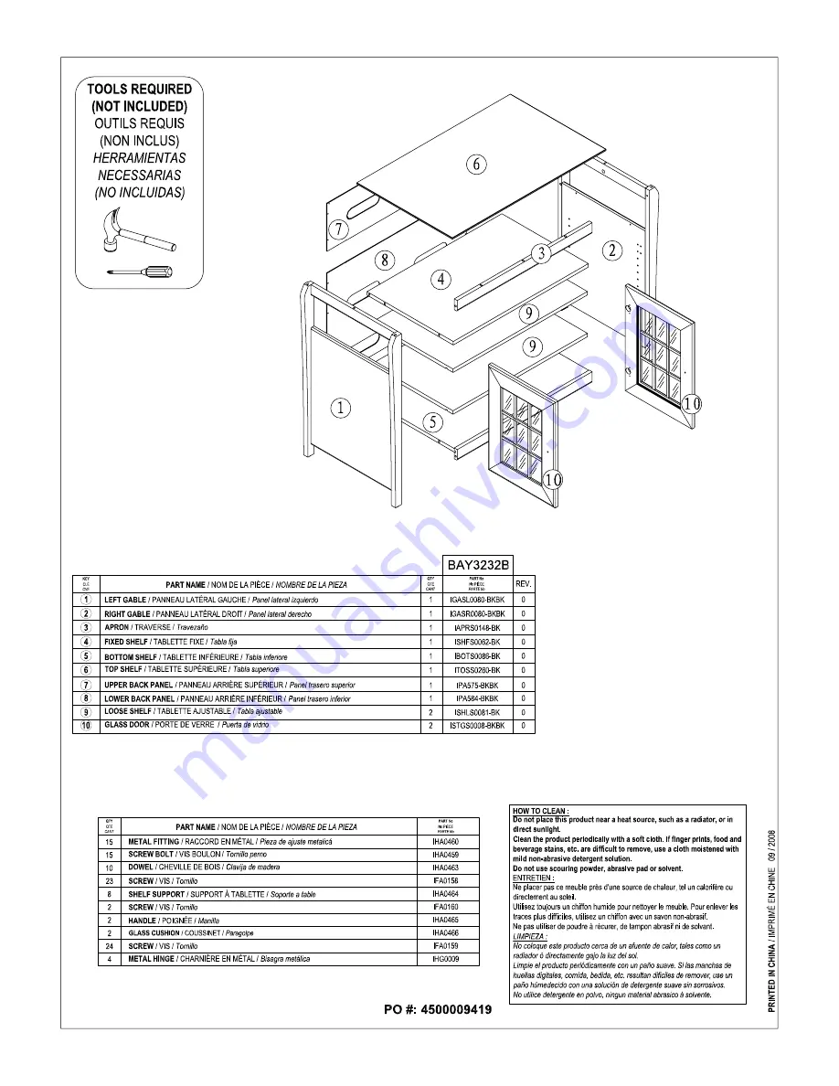 Tech Craft BAY3232B Assembly Instructions Manual Download Page 2