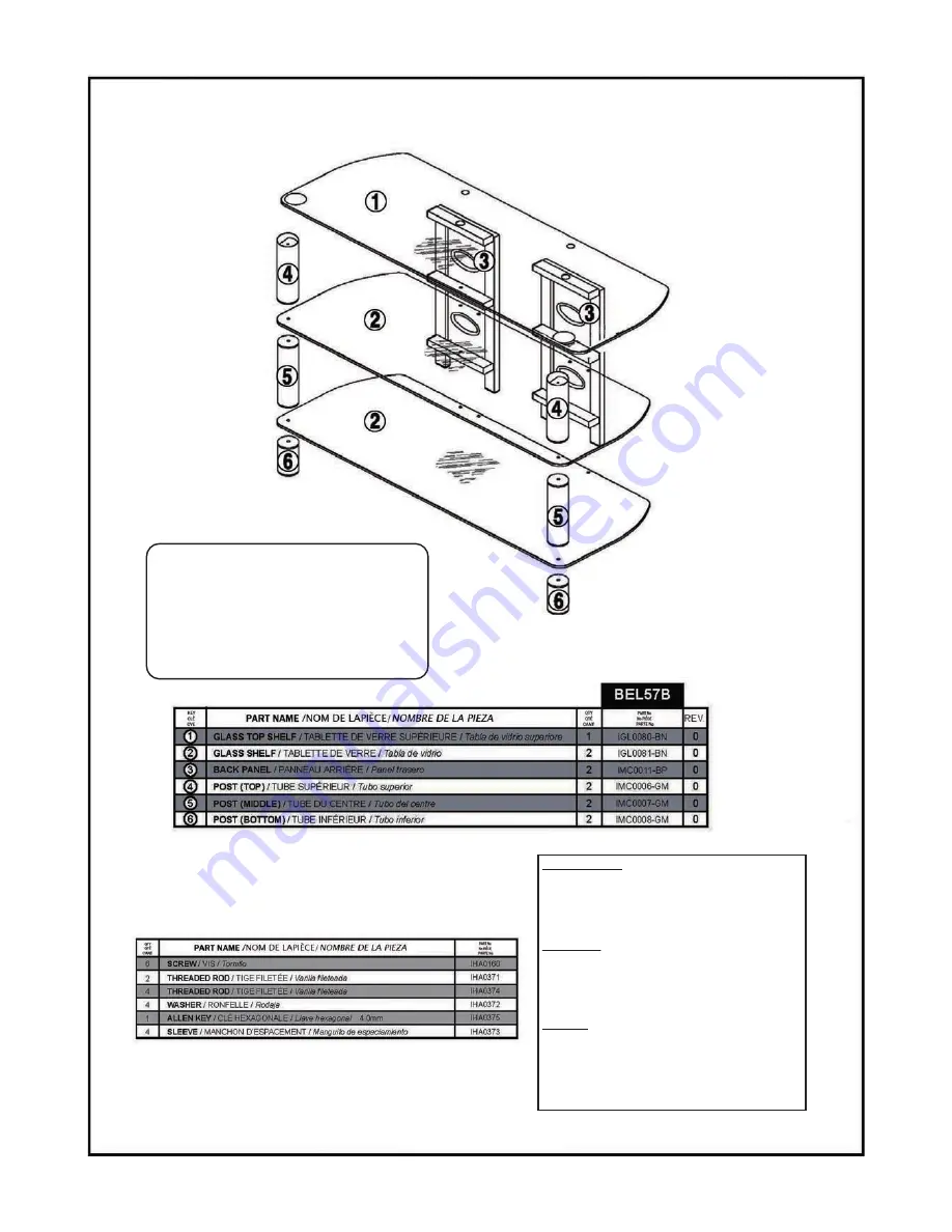 Tech Craft BEL57B Assembly Instruction Download Page 2