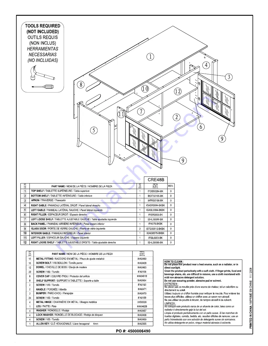 Tech Craft CRE48B Assembly Instructions Manual Download Page 3