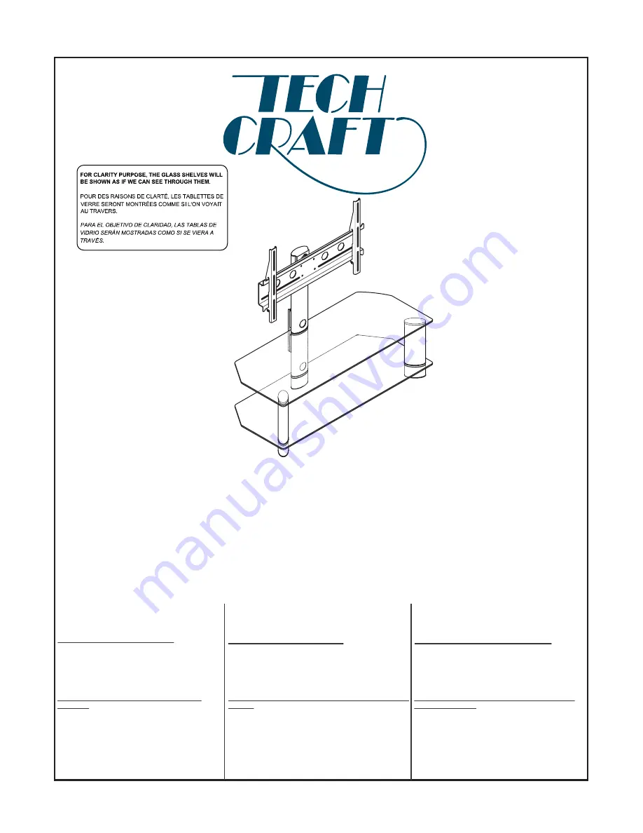 Tech Craft TRK50B Assembly Instruction Manual Download Page 1