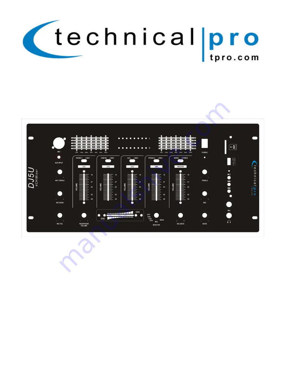 Technical Pro DJ5U User Manual Download Page 1