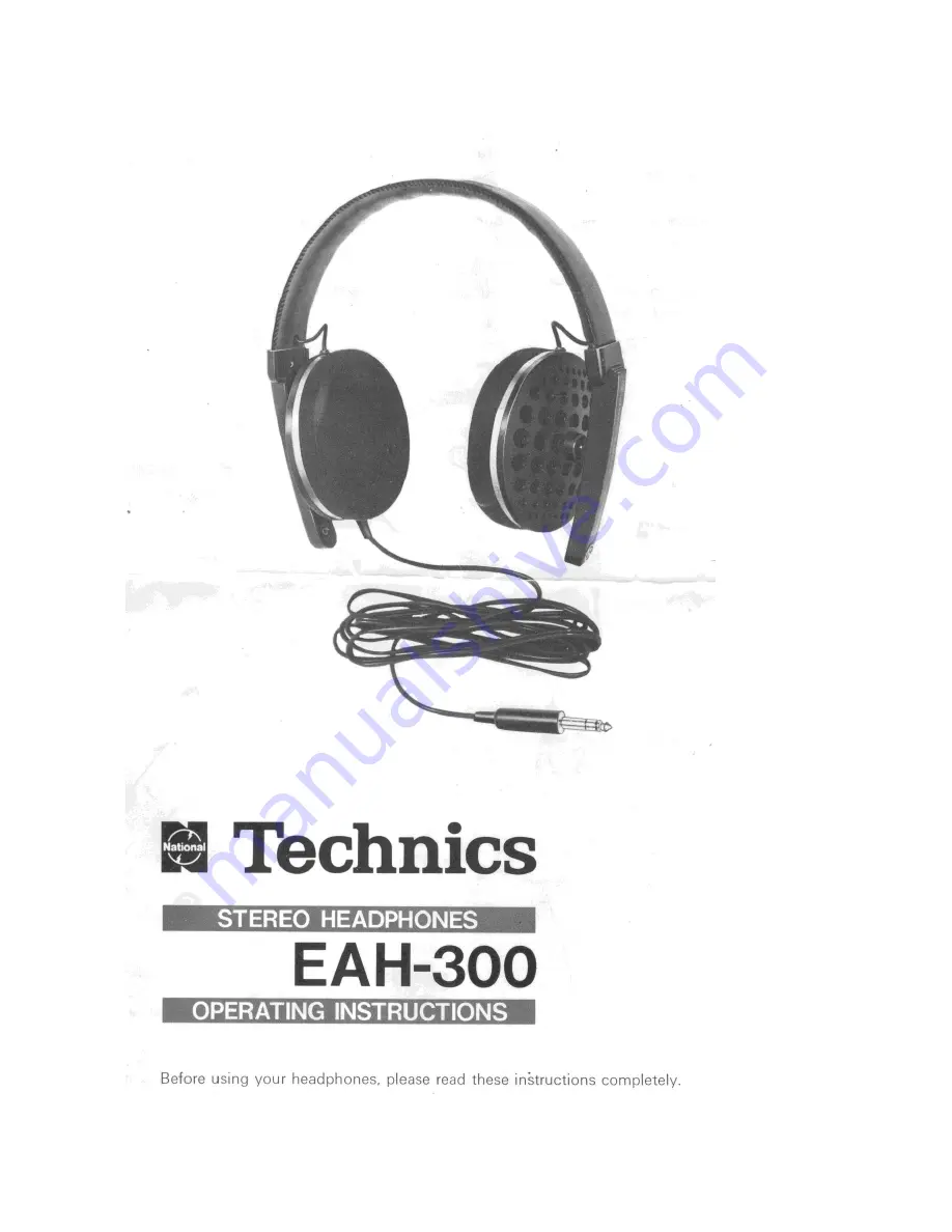 Technics EAH-300 Operating Instructions Manual Download Page 1