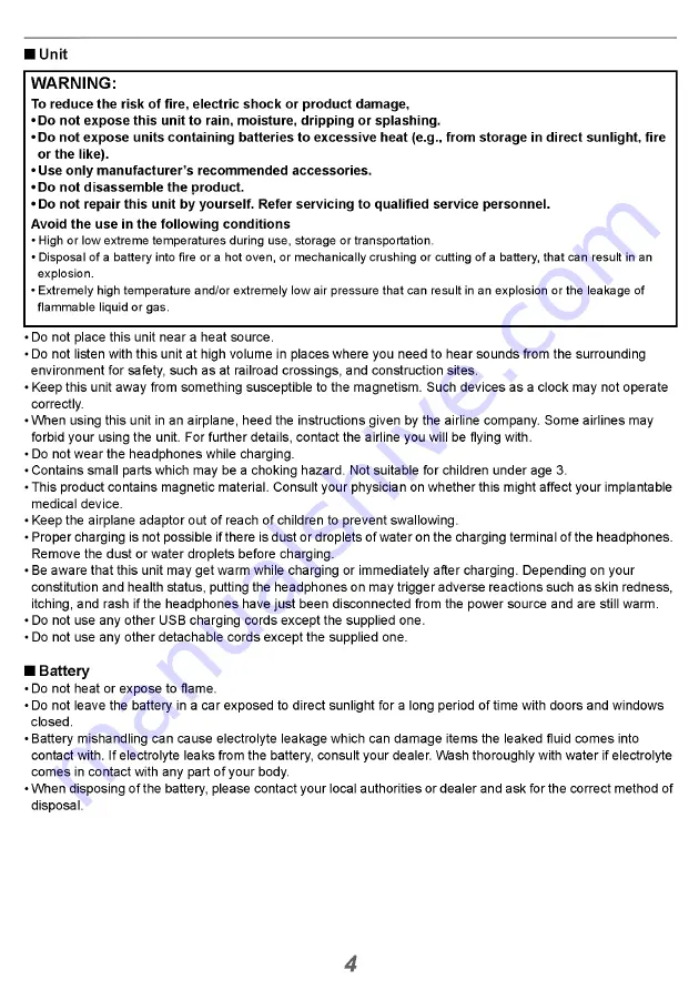 Technics EAH-A800 Owner'S Manual Download Page 4