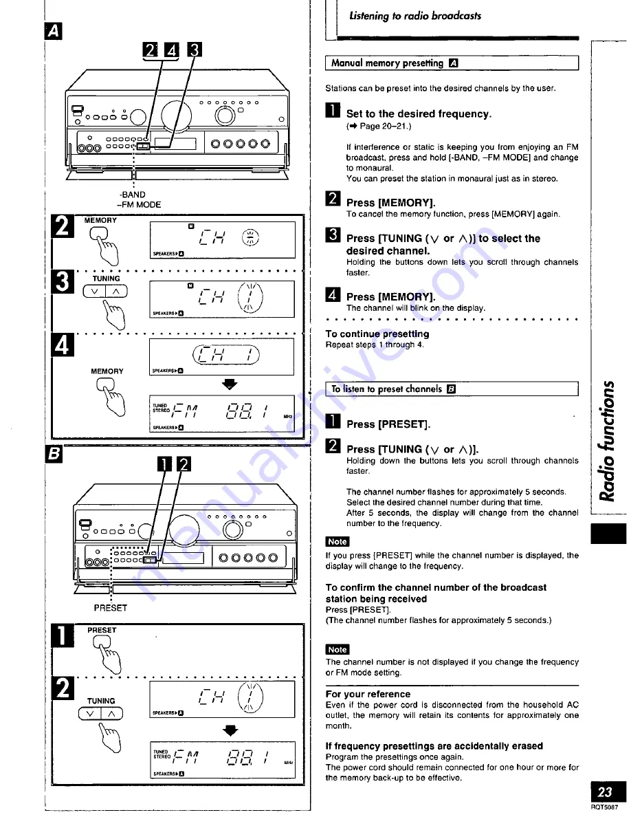 Technics RQT5087-Y Operating Instructions Manual Download Page 23