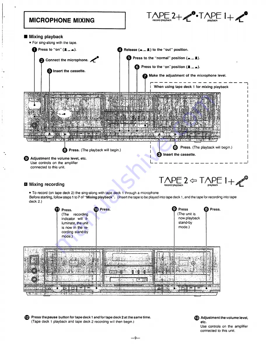 Technics RS-B11W Operating Instructions Manual Download Page 9