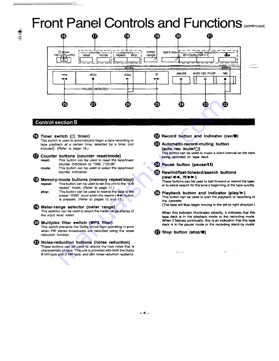 Technics RS-B965 Operating Instructions Manual Download Page 6