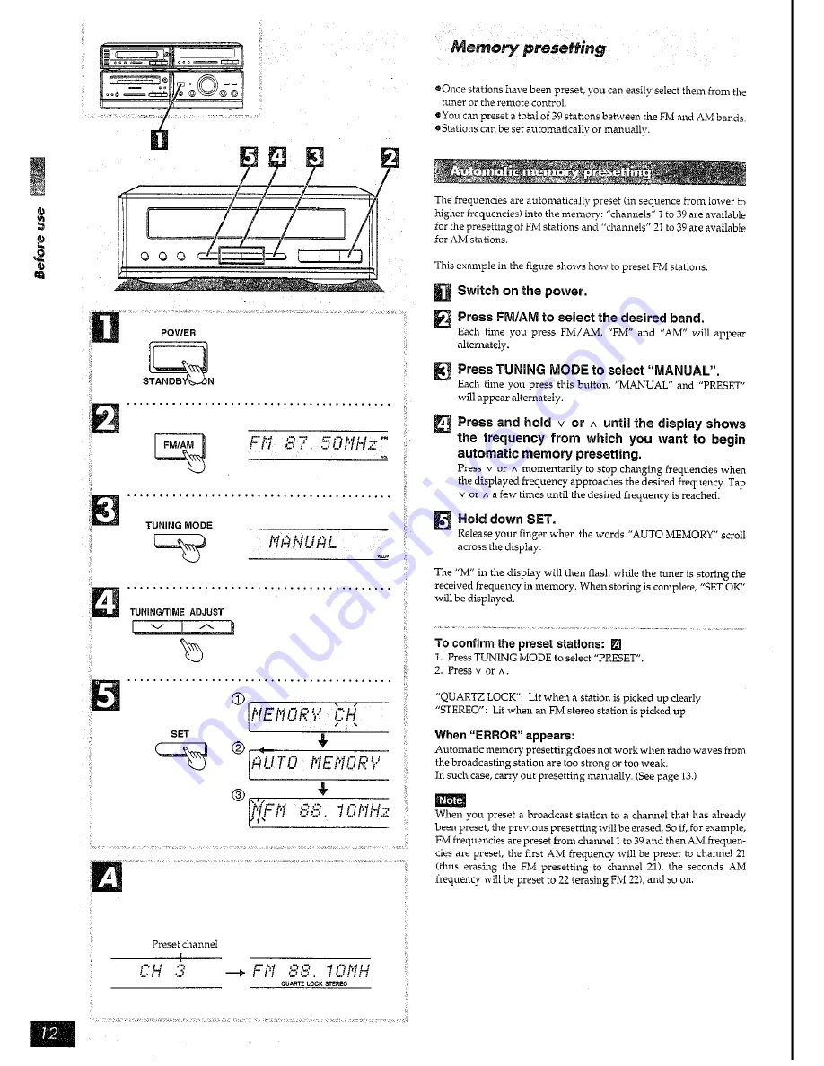 Technics RS-hd70 Operating Instructions Manual Download Page 12