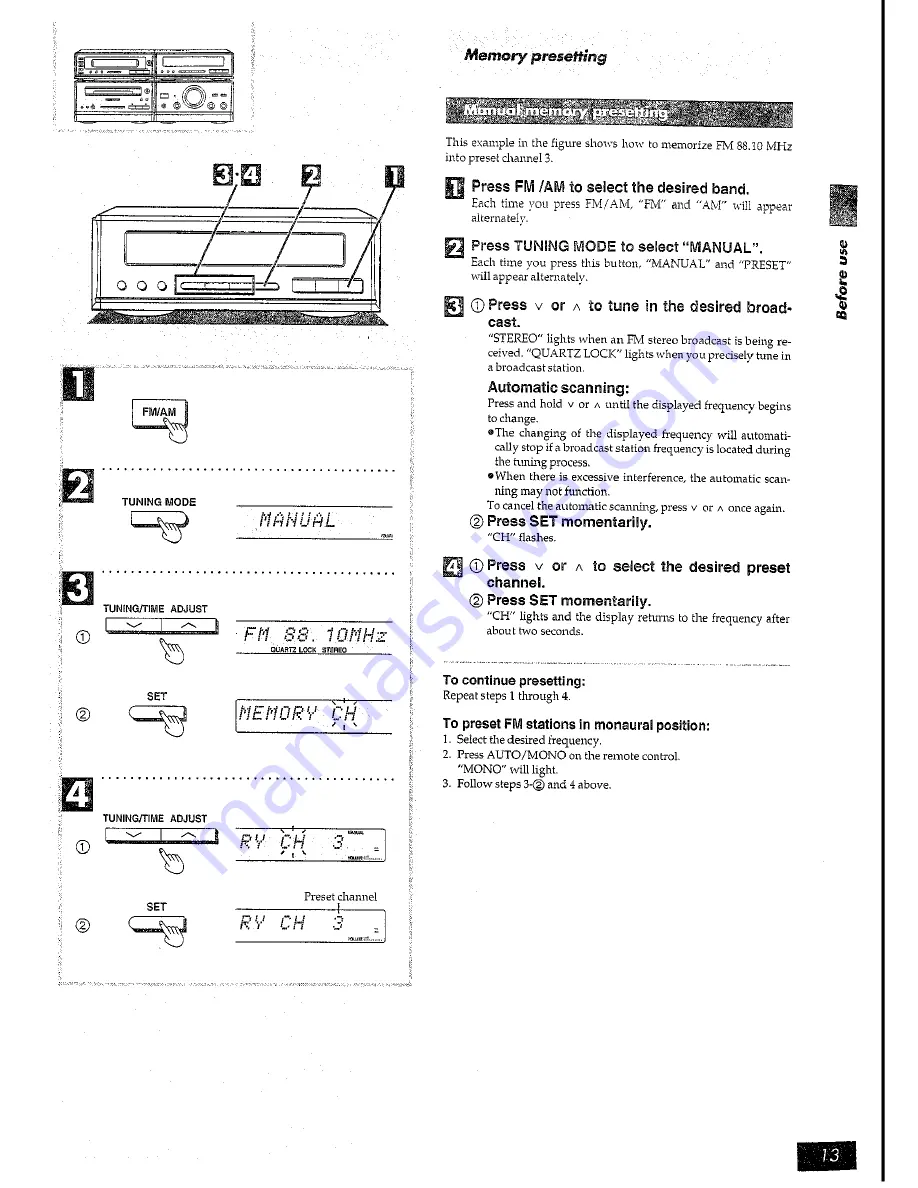 Technics RS-hd70 Operating Instructions Manual Download Page 13