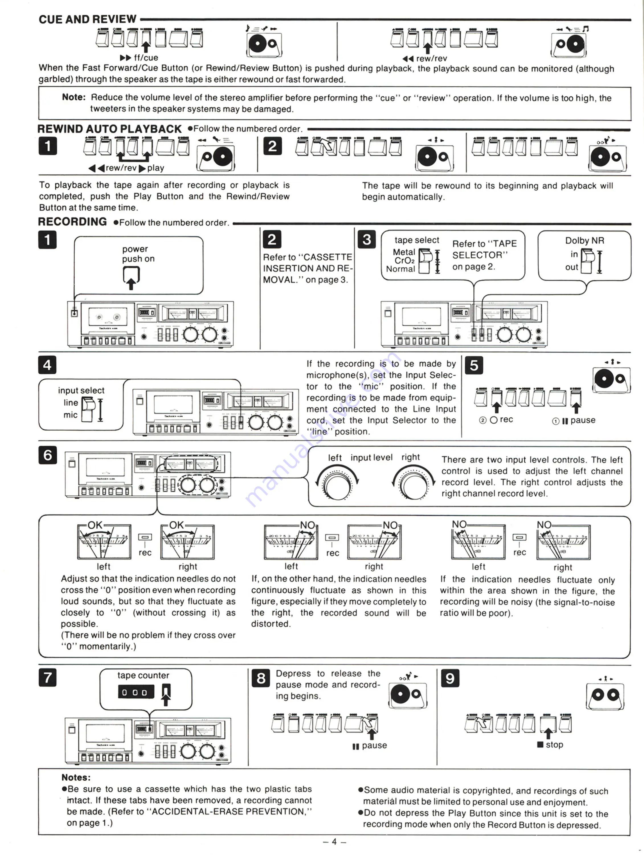 Technics RS-M205 - SERVICE Operating Instructions Manual Download Page 4