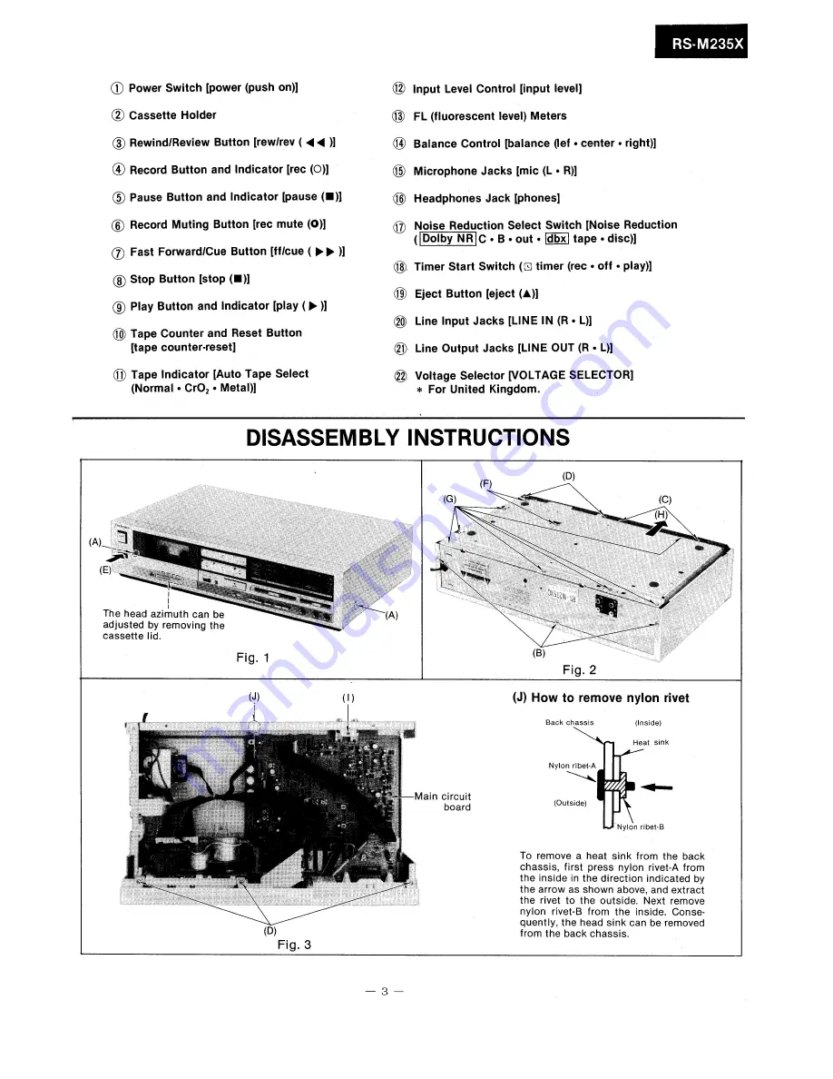 Technics RS-M235X Service Manual Download Page 3