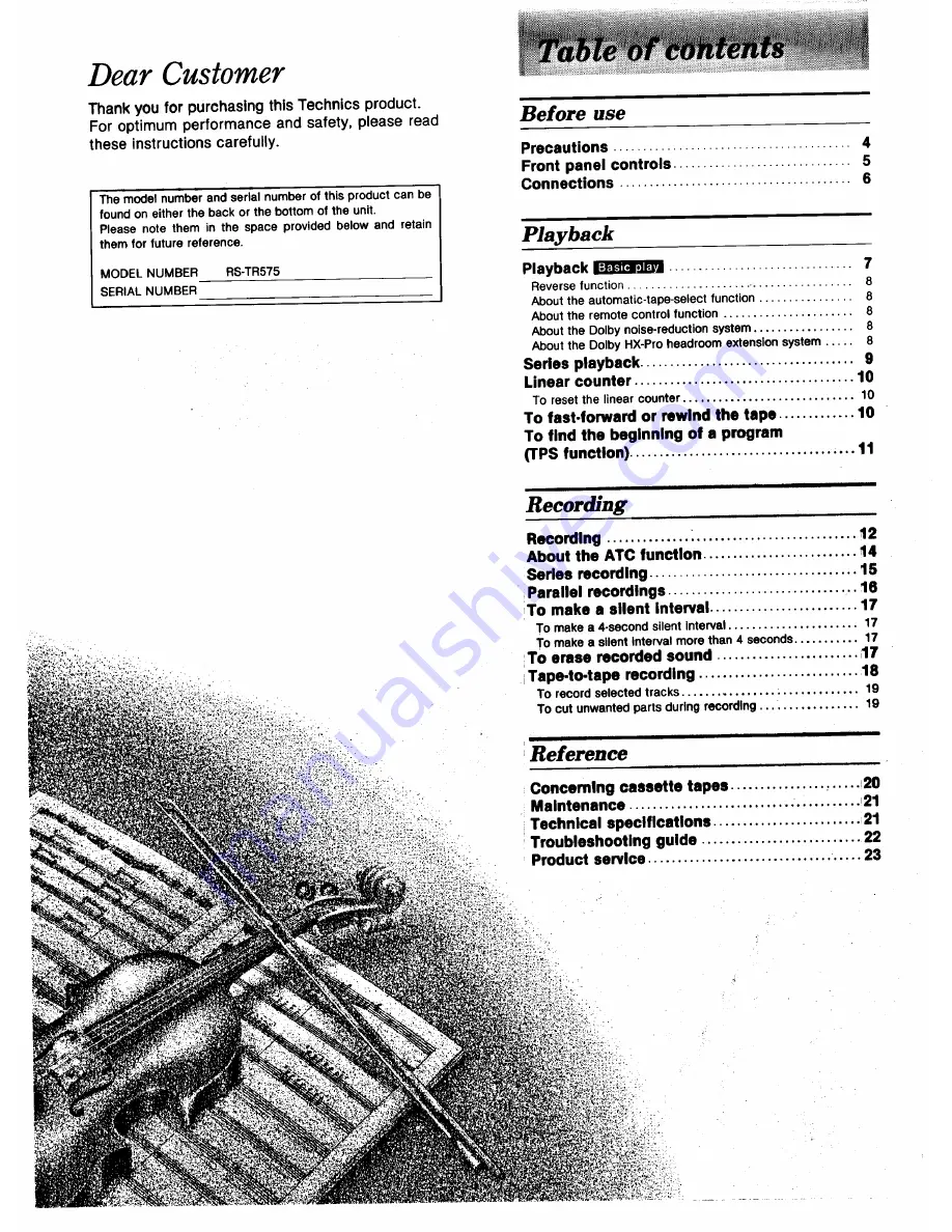 Technics RS-TR575 Скачать руководство пользователя страница 2