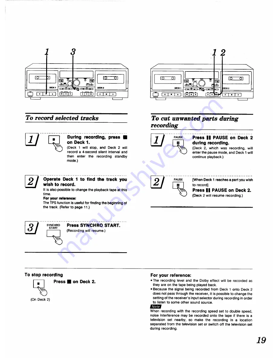 Technics RS-TR575 Operating Instructions Manual Download Page 19