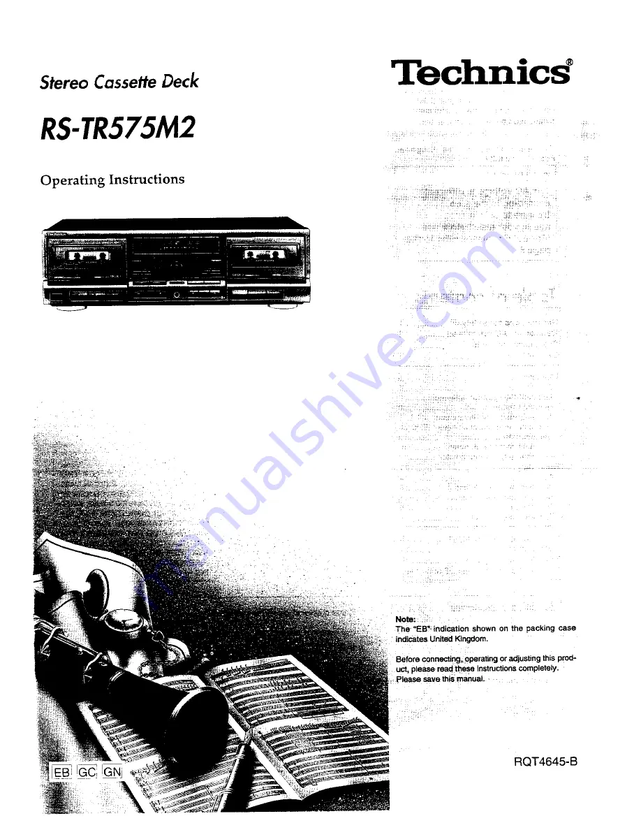 Technics RS-TR575M2 Operating Instructions Manual Download Page 1