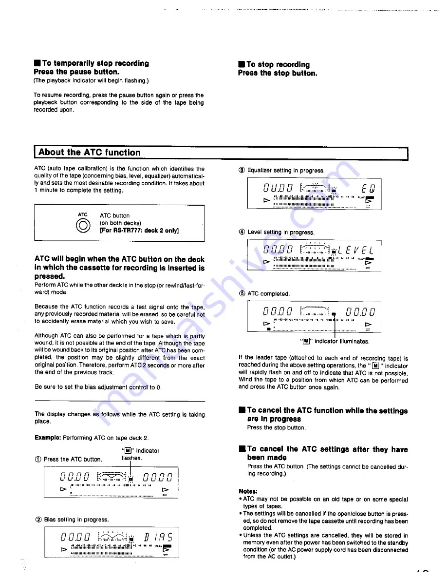 Technics RS-TR777 Operating Instructions Manual Download Page 13