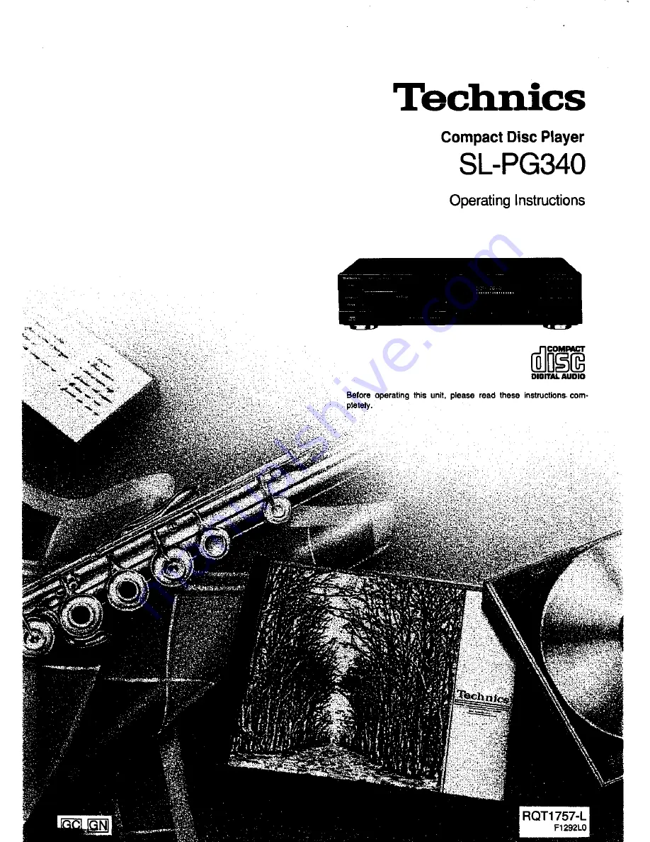 Technics S-PG340 Operating Instructions Manual Download Page 1