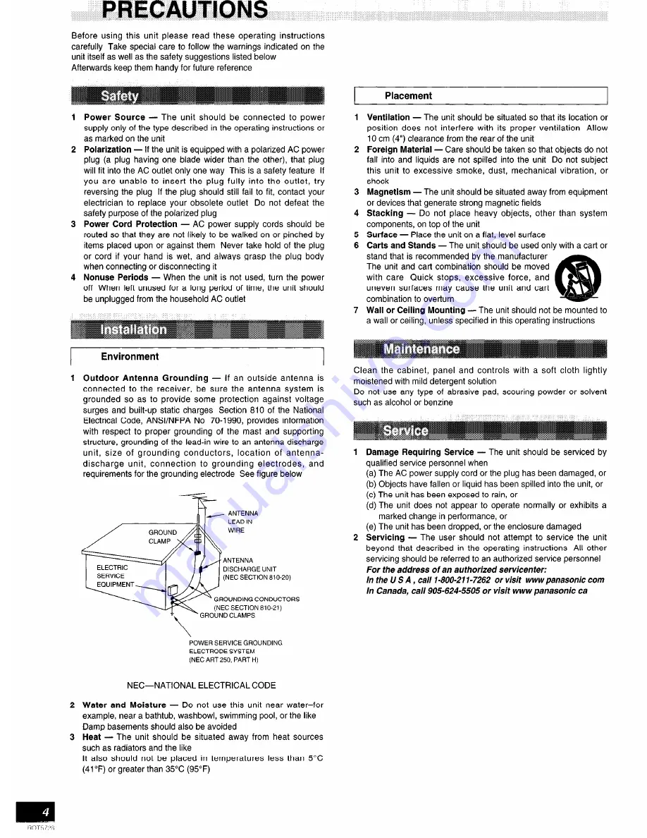 Technics SA-DX750 Operating Instructions Manual Download Page 4