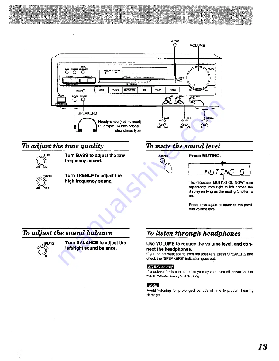 Technics SA-EX300 Operating Instructions Manual Download Page 13