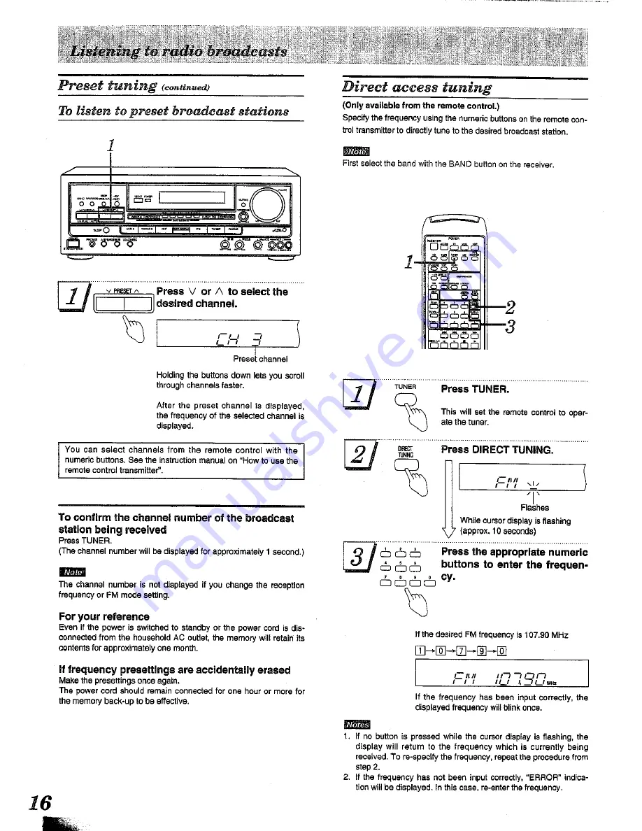 Technics SA-EX500 Operating Instructions Manual Download Page 16