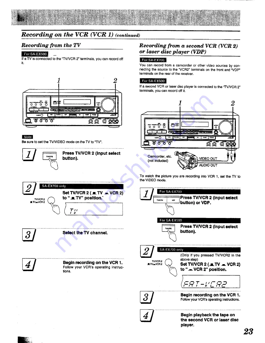 Technics SA-EX500 Operating Instructions Manual Download Page 23