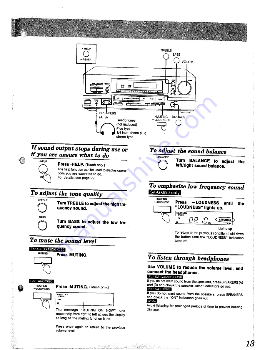 Technics SA-GX390 Operating Instructions Manual Download Page 13