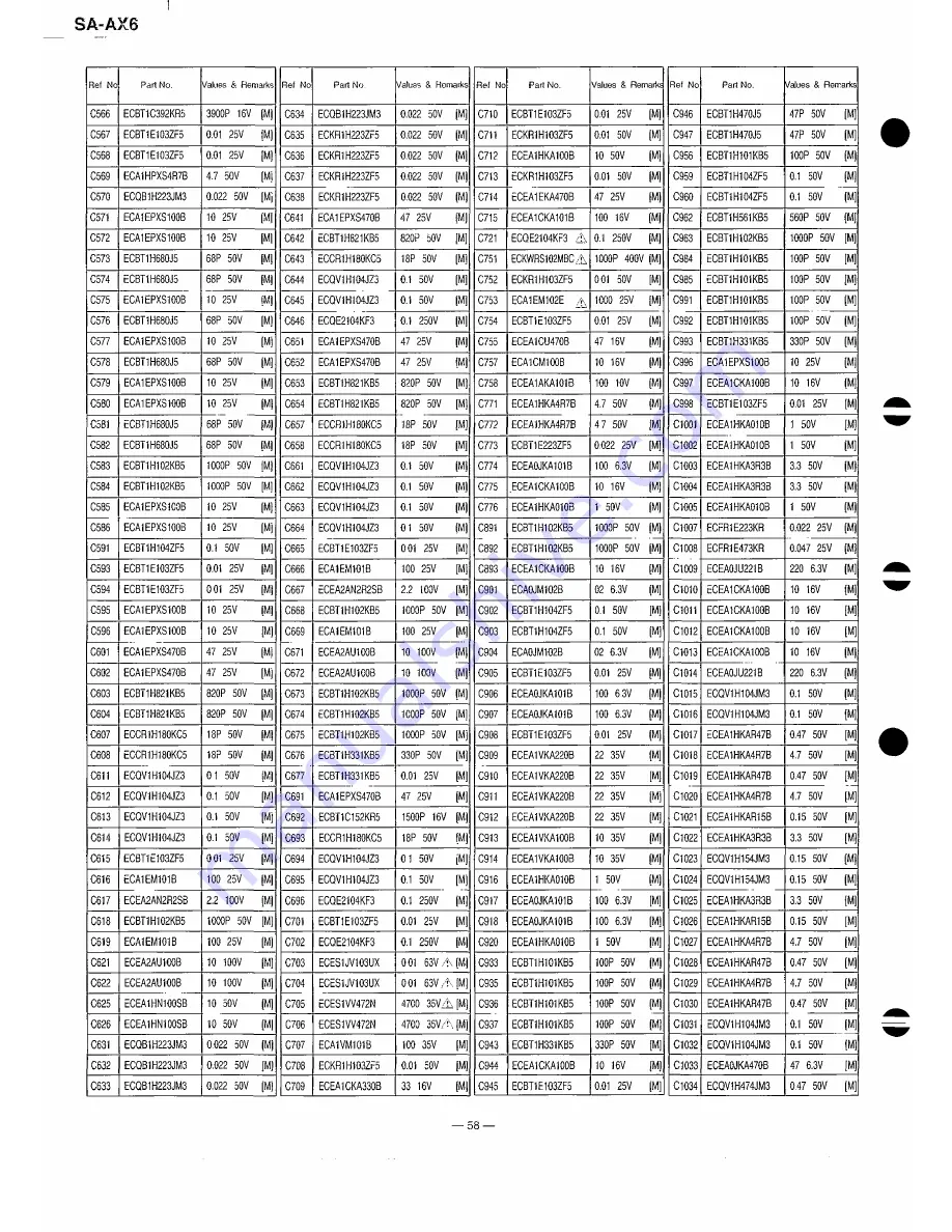 Technics SAAX6 - RECEIVER Service Manual Download Page 58