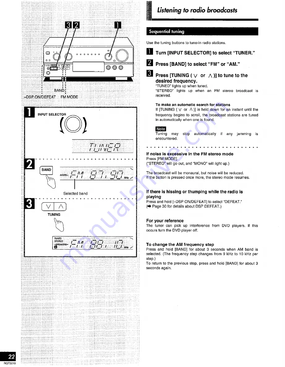 Technics SADX930 - RECEIVER Operating Instructions Manual Download Page 22