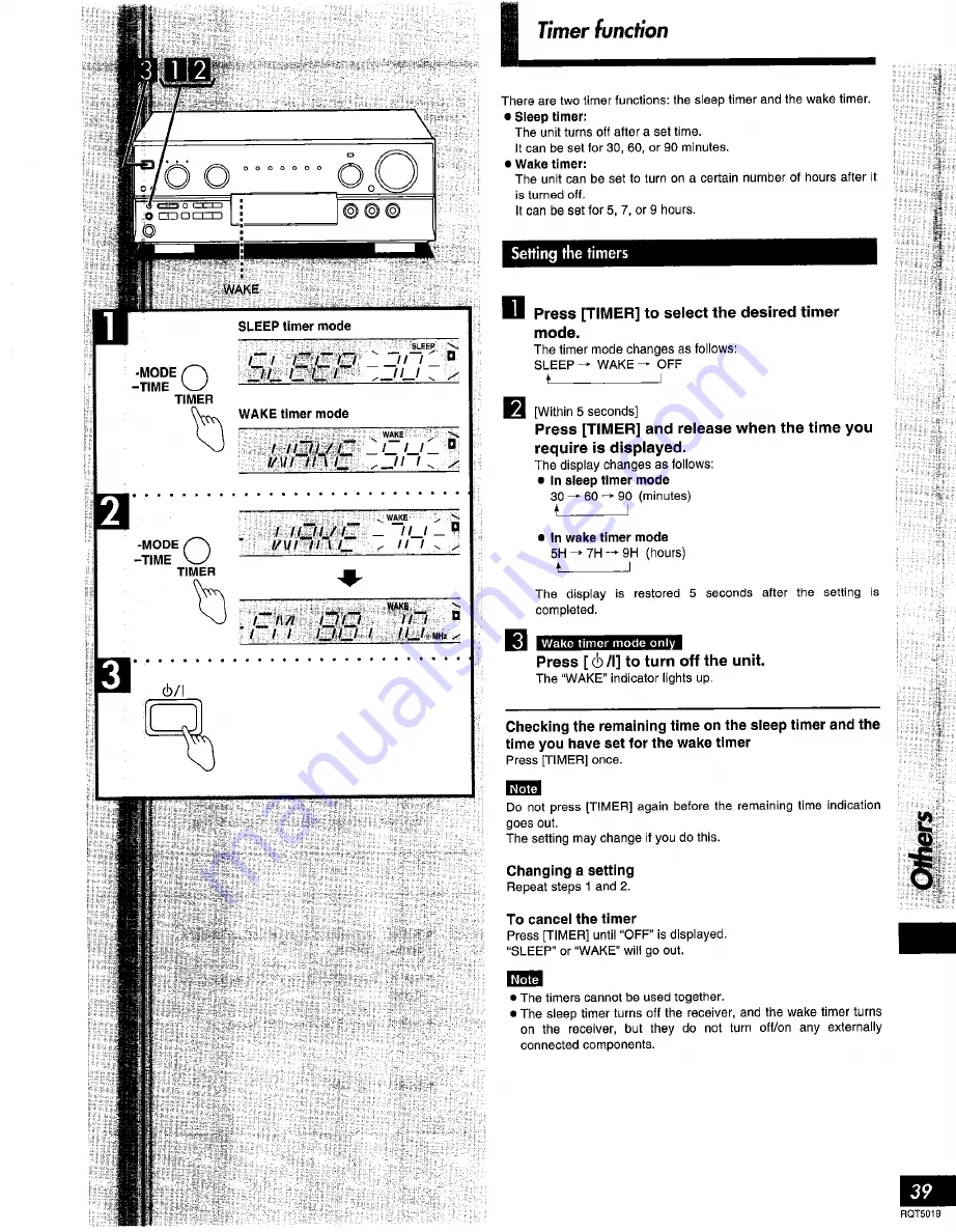 Technics SADX930 - RECEIVER Operating Instructions Manual Download Page 39