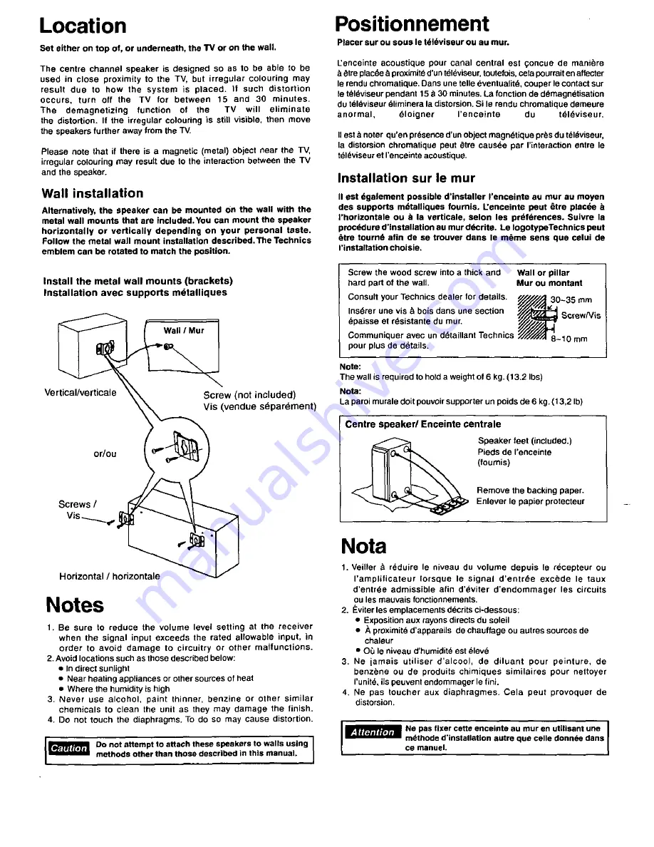 Technics SB-AFC300 Operating Instructions Download Page 2