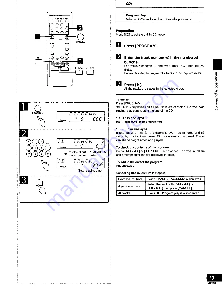 Technics SC-HD505 Operating Instructions Manual Download Page 13